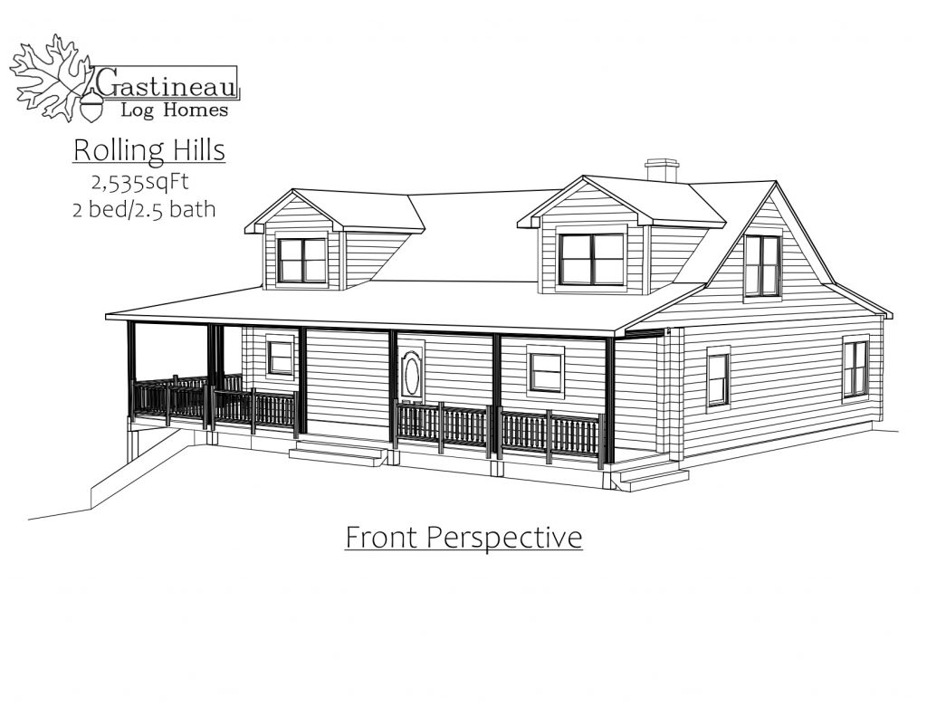 Rolling Hills Cabin 2 Bd 3 Bath Custom Log Cabin Kits