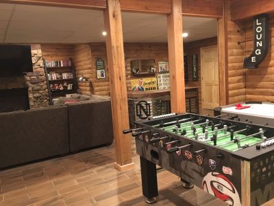 Log Siding in Basement