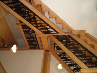 Julianna Log Home Floor Plan with Custom Railing